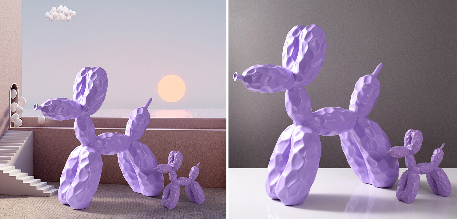 Статуэтка Jeff Koons Balloon Dog Crumpled Lilac Статуэтка Jeff Koons Balloon Dog Crumpled Lilac - Loft-Concept в Перми