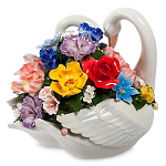 Статуэтка фарфоровая Лебеди с цветами Charming Statuette варинант исполнения - 1 | Loft Concept в Перми