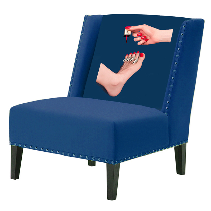 FUN Armchair "Pedicure" Blue Дизайнерское кресло с цветным принтом Сапфирово-синий в Перми | Loft Concept 