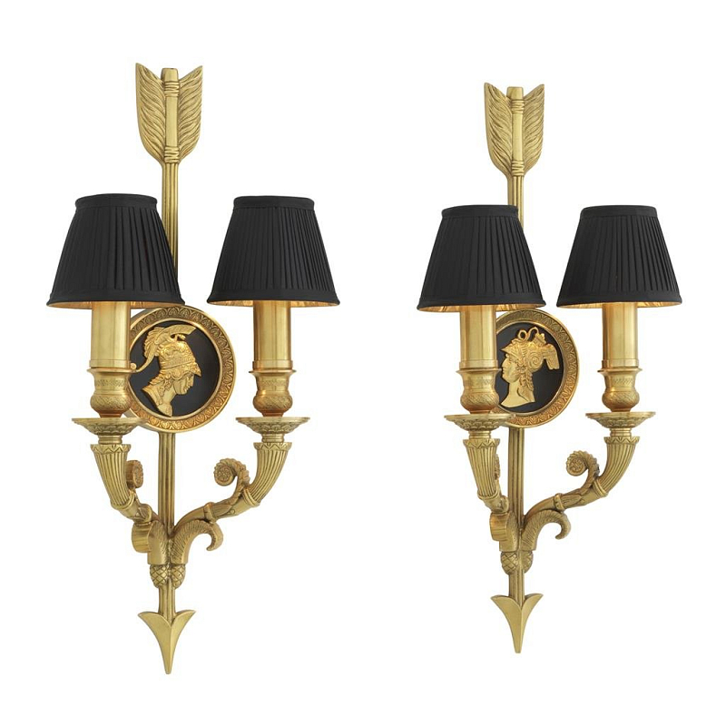 Комплект из 2-х бра Eichholtz Wall Lamp Tiberius Черный Золотой Комплект из 2-х бра Eichholtz Wall Lamp Tiberius Черный Золотой в Перми | Loft Concept