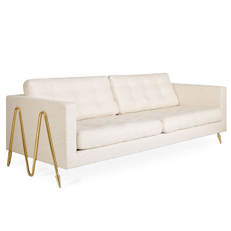 Диван Jonathan Adler Maxime Sofa Молочный Латунь в Перми | Loft Concept 