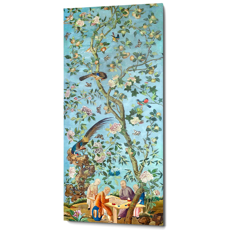 Постер на холсте в стиле шинуазри Playing Weiqi in the Peach Orchard Poster Бирюзовый Мульти Постер на холсте в стиле шинуазри Playing Weiqi in the Peach Orchard Poster Бирюзовый Мульти в Перми | Loft Concept
