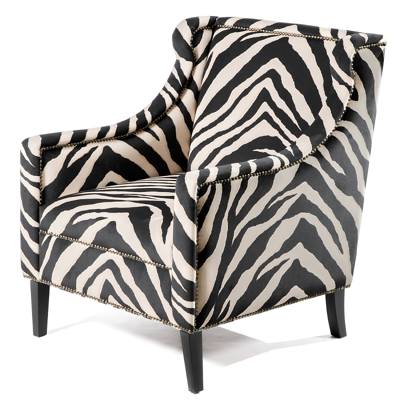 Кресло Chair Jenner Zebra Черно-белый Черный Кресло Chair Jenner Zebra Черно-белый Черный в Перми | Loft Concept
