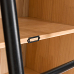 Книжный шкаф из массива сосны с металлической лестницей Burton Wood Cabinet варинант исполнения - 6 | Loft Concept в Перми