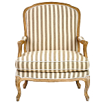 Кресло в полоску в стиле прованс Yvon French Seating Armchair варинант исполнения - 2 | Loft Concept в Перми