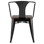 Черный глянцевый стул с сиденьем из натурального дерева TOLIX варинант исполнения - 4 | Loft Concept в Перми