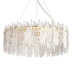 Люстра круглая с прозрачными стержнями разной длины Textured Glass Chandelier варинант исполнения - 1 | Loft Concept в Перми