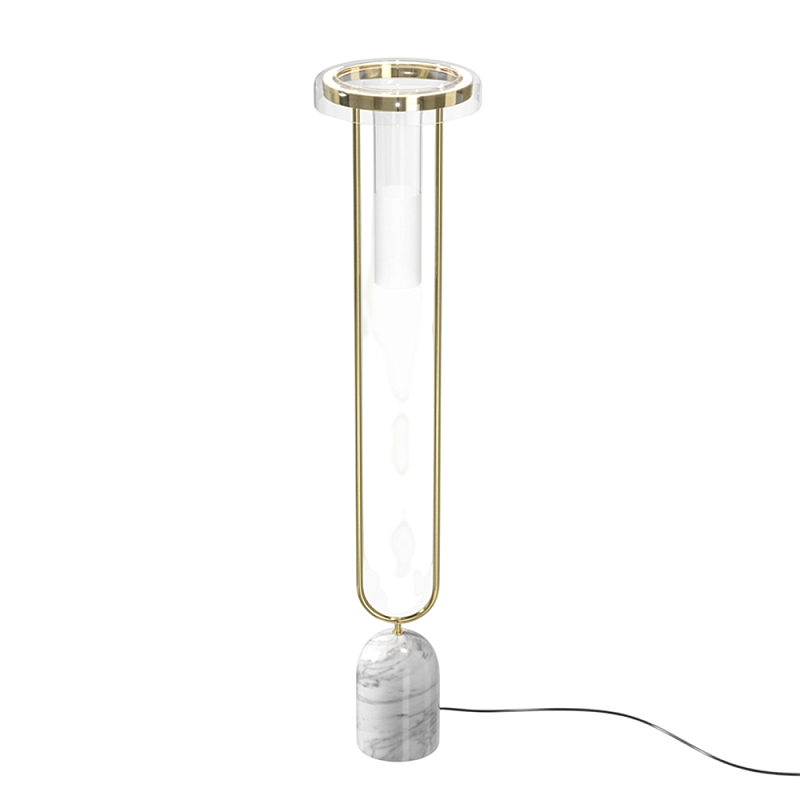 Напольный торшер светодионый Ikebana 3000К 24Вт Латунь Прозрачный в Перми | Loft Concept 