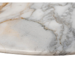 Столик журнальный с круглой мраморной столешницей на трех опорах Marble Stone Drawing варинант исполнения - 4 | Loft Concept в Перми