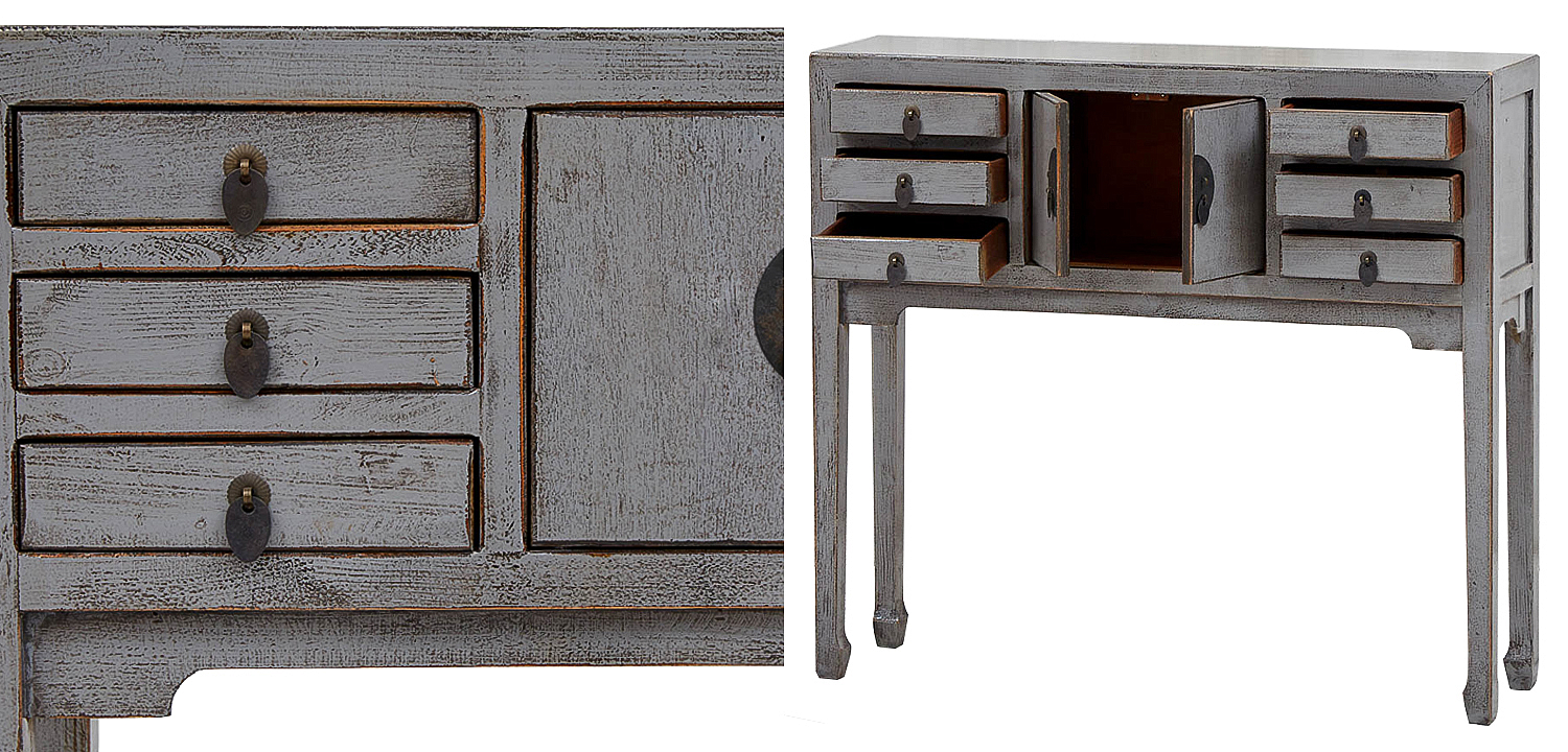 Серая Консоль в Китайском Стиле из сосны Grey Console Chinese Серая Консоль в Китайском Стиле из сосны Grey Console Chinese - Loft-Concept в Перми