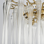 Люстра подвесная круглая в виде ветвей деревьев бронзового цвета с прозрачными подвесками-каплями Droplet Chandelier варинант исполнения - 5 | Loft Concept в Перми