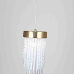 Подвесной светильник с прозрачными стеклянными подвесками и металлическим основанием Nembus варинант исполнения - 2 | Loft Concept в Перми