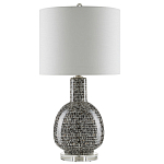 Настольная лампа с корпусом в форме амфоры и тканевым абажуром Warmth of Light варинант исполнения - 3 | Loft Concept в Перми