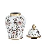 Ваза с нежным цветочным узором в пастельных тонах и крышкой с золотым акцентом Chinoiserie Ceramics варинант исполнения - 2 | Loft Concept в Перми