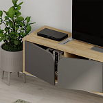 ТВ-тумба подвесная цвета древесины с 4-мя темно-серыми дверцами SPARK TV STAND OAK ANTHRACITE варинант исполнения - 4 | Loft Concept в Перми