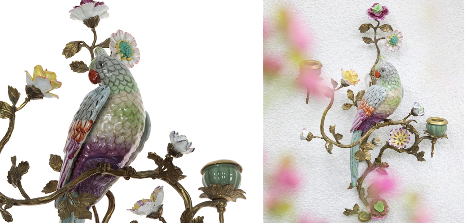 Подсвечник настенный Colorful Flowers and Parrot R Подсвечник настенный Colorful Flowers and Parrot R - Loft-Concept в Перми
