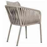 Стул серо-бежевый с декоративным плетением на спинке и подлокотниках Chair Weave варинант исполнения - 3 | Loft Concept в Перми