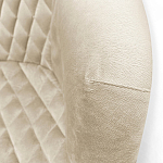 Барный стул со спинкой и подлокотниками на 4-х деревянных ножках Кремовый Велюр Ava Charm варинант исполнения - 4 | Loft Concept в Перми