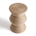 Приставной стол с отделкой из джута Juti D30 см варинант исполнения - 3 | Loft Concept в Перми