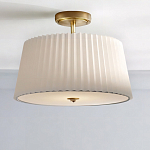 Потолочный светильник с белым плиссированным абажуром Ganglion варинант исполнения - 2 | Loft Concept в Перми