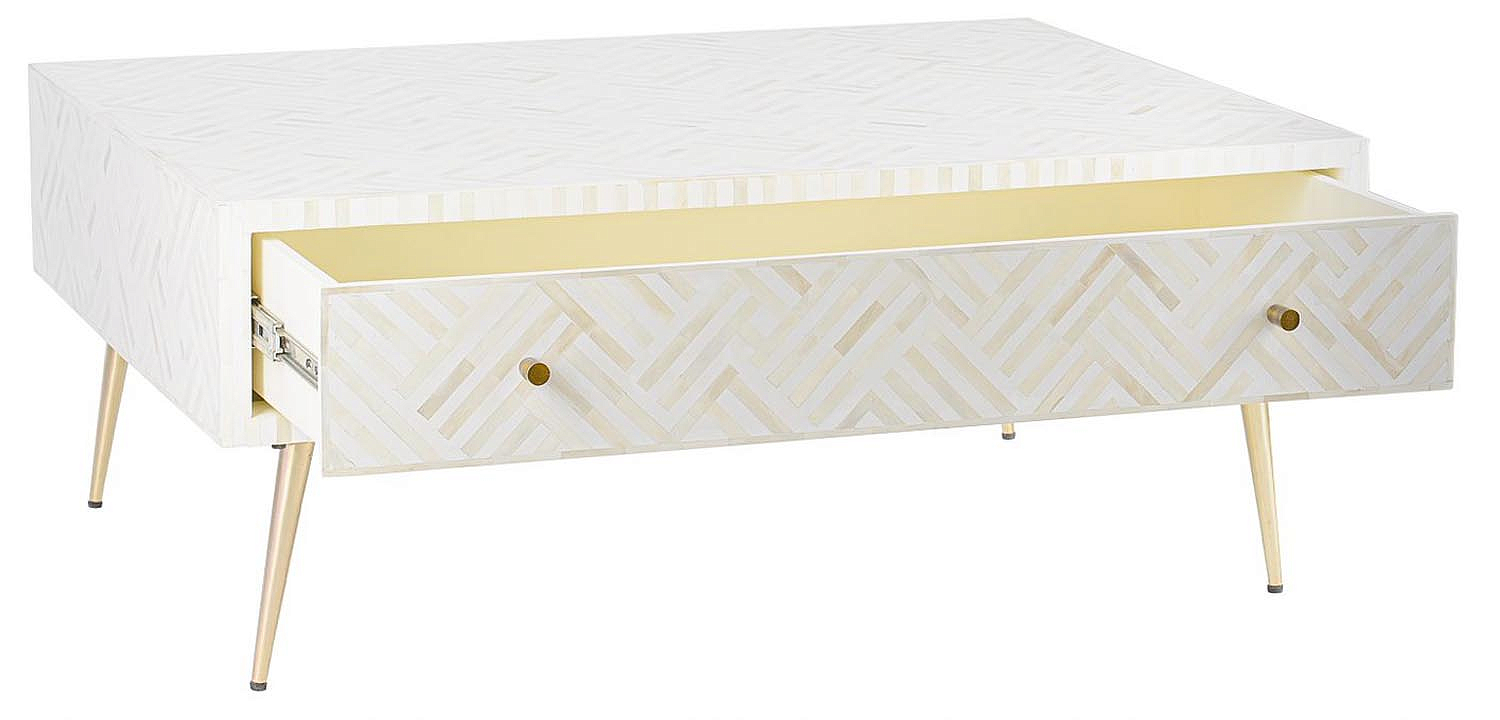 Кофейный стол White Indian Bone Inlay Coffee Table Кофейный стол White Indian Bone Inlay Coffee Table - Loft-Concept в Перми