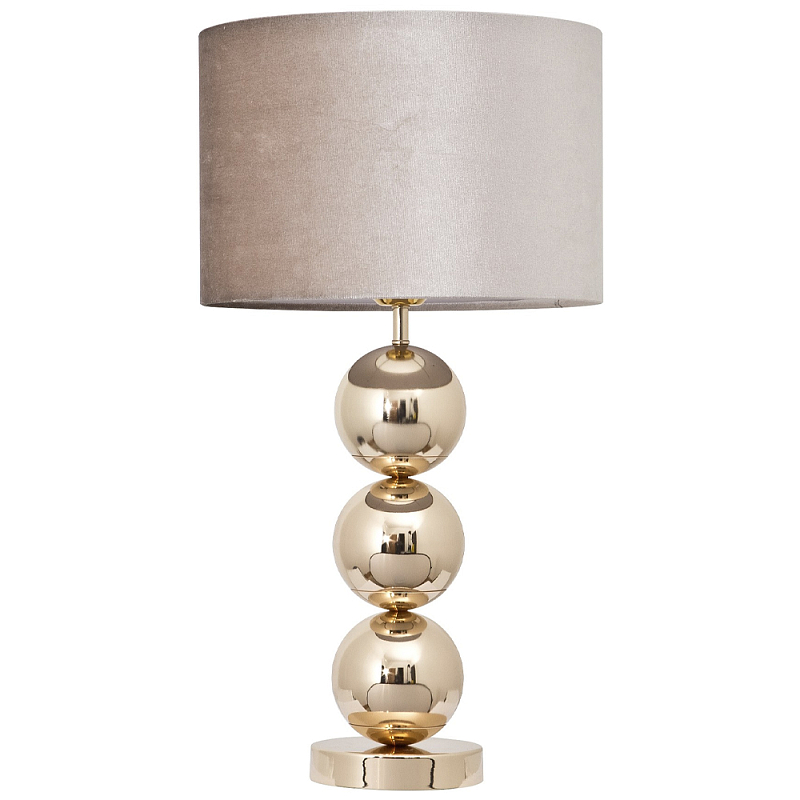 Настольная лампа с основанием в виде золотых сфер Balance Table Lamp Gold Глянцевое золото Бежево-серый Настольная лампа с основанием в виде золотых сфер Balance Table Lamp Gold Глянцевое золото Бежево-серый в Перми | Loft Concept