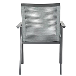 Стул темно-серый с высокой плетеной спинкой и сиденьем Braided Strength варинант исполнения - 4 | Loft Concept в Перми