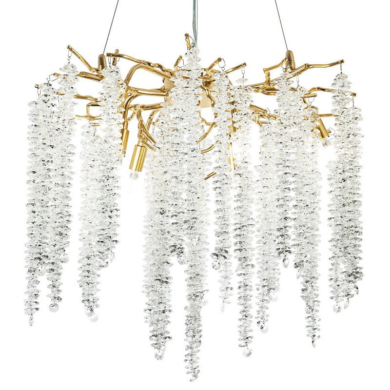 Люстра с декором в виде ветвей с хрустальными подвесками Fairytree Gold Crystal Chandelier 6 Золотой Прозрачное Стекло Люстра с декором в виде ветвей с хрустальными подвесками Fairytree Gold Crystal Chandelier 6 Золотой Прозрачное Стекло в Перми | Loft Concept