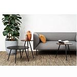 Кофейный столик с круглой столешницей на 3-х черных ножках Laconic Stylish Design варинант исполнения - 2 | Loft Concept в Перми