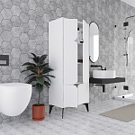 Комод белый с 4-мя дверцами на металлических ножках SPARK MULTIPURPOSE CABINET WHITE варинант исполнения - 5 | Loft Concept в Перми