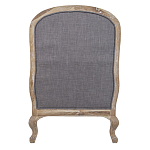 Кресло с пуфом с мягкой обивкой из льна Edward Armchair grey варинант исполнения - 3 | Loft Concept в Перми