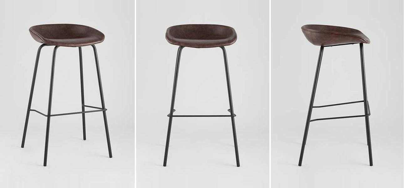 Стул Барный без Спинки Винтажная Коричневыя Экокожа Vendramin Bar Chair Стул Барный без Спинки Винтажная Коричневыя Экокожа Vendramin Bar Chair - Loft-Concept в Перми