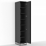 Шкаф-пенал с зеркальной дверцей и фасадом цвета графит Strict Lines варинант исполнения - 3 | Loft Concept в Перми