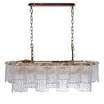 Люстра подвесная прямоугольная из рифленого стекла Fluted Glass Chandelier варинант исполнения - 2 | Loft Concept в Перми