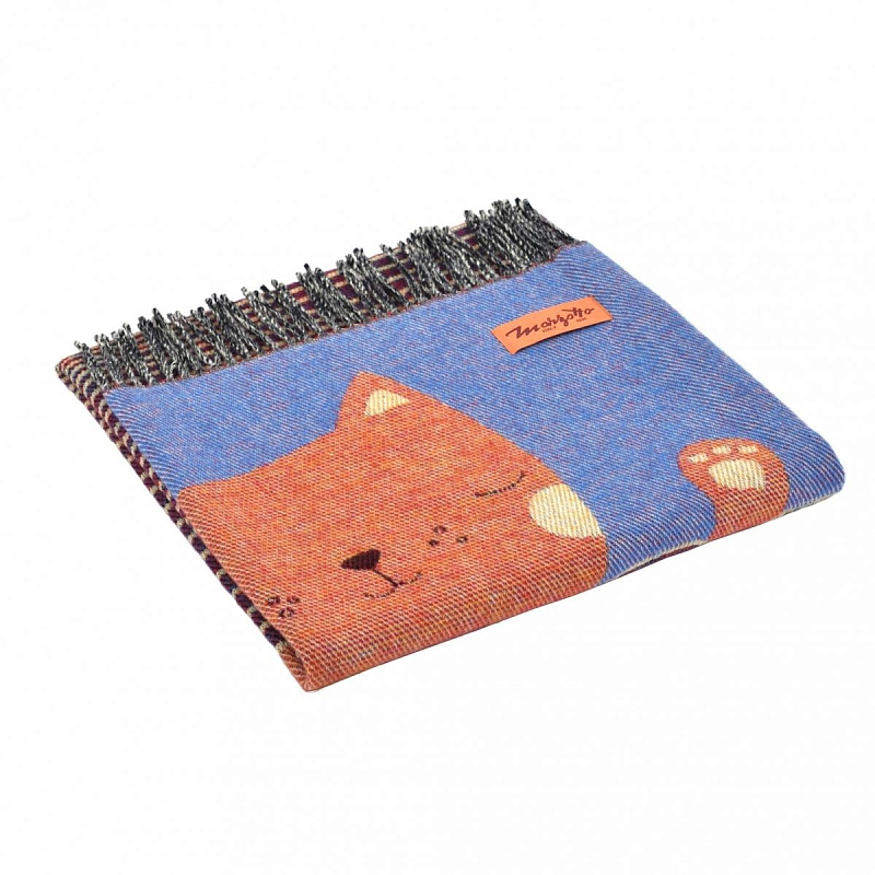 Плед CAT 1 Marzotto Синий Оранжевый в Перми | Loft Concept 