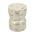 Приставной столик с мозаичным рисунком из раковин устриц Bone Inlay варинант исполнения - 4 | Loft Concept в Перми