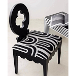 Дизайнерский стул с круглой деревянной спинкой Black and White Clover варинант исполнения - 7 | Loft Concept в Перми