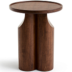 Круглый приставной стол из массива ореха Balu Wooden Side Table варинант исполнения - 2 | Loft Concept в Перми