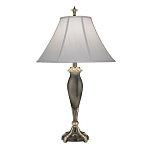 Настольная лампа с белым тканевым абажуром в форме колокола Stiffel варинант исполнения - 1 | Loft Concept в Перми