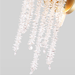 Бра с хрустальными прозрачными подвесками и круглым основанием золотого цвета FAIRYTREE Light варинант исполнения - 4 | Loft Concept в Перми