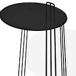 Стол журнальный круглый с серой столешницей из стекла на 4-х черных ножках Gray and Gold Marble варинант исполнения - 3 | Loft Concept в Перми