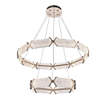 Люстра с 2-мя кольцами с текстурным природным рисунком IceFlame варинант исполнения - 8 | Loft Concept в Перми