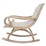 Кресло-качалка с мягкой обивкой из льна Ella Armchair beige варинант исполнения - 2 | Loft Concept в Перми