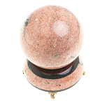 Шар декоративный на подставке из натуральных камней Змеевик и Мрамор Розовый Natural Stone Spheres 10.5 см варинант исполнения - 1 | Loft Concept в Перми