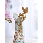 Кувшин с цветочным рисунком и бронзовой ручкой Blue Garden варинант исполнения - 5 | Loft Concept в Перми