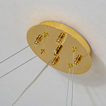 Люстра подвесная с золотистыми ветками и стеклянными подвесками в виде листьев Длина 80 см FAIRYTREE Light варинант исполнения - 2 | Loft Concept в Перми