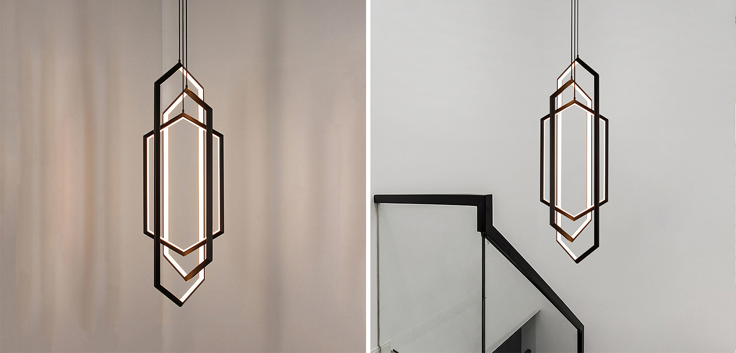 Дизайнерский Подвесной Светильник ORBIS Hexagon Geometric Modern Chandelier Studio Endo Black Дизайнерский Подвесной Светильник ORBIS Hexagon Geometric Modern Chandelier Studio Endo Black - Loft-Concept в Перми