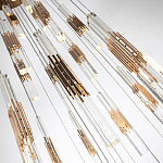 Люстра с прямоугольными плафонами из хрусталя Esme Rectangular Crystal Gold Chandelier варинант исполнения - 3 | Loft Concept в Перми