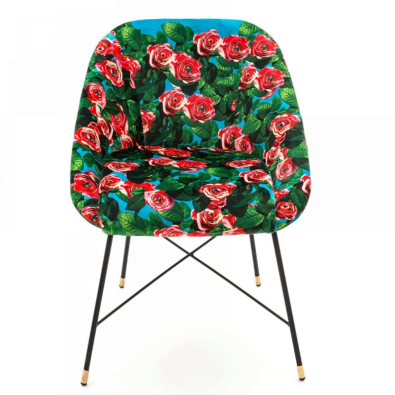 Кресло Seletti Padded Chair Roses Мульти Черный в Перми | Loft Concept 