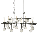 Люстра подвесная с 8-ю лампами и стеклянными круглыми подвесками Currey & Company варинант исполнения - 1 | Loft Concept в Перми